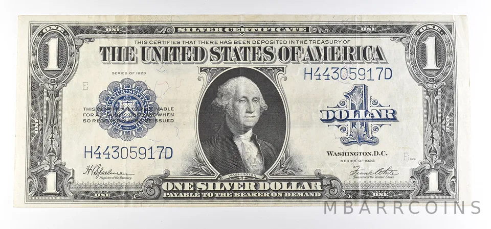 1923 $1 Silver Certificate Large Note Blue Seal FR#237 *0814