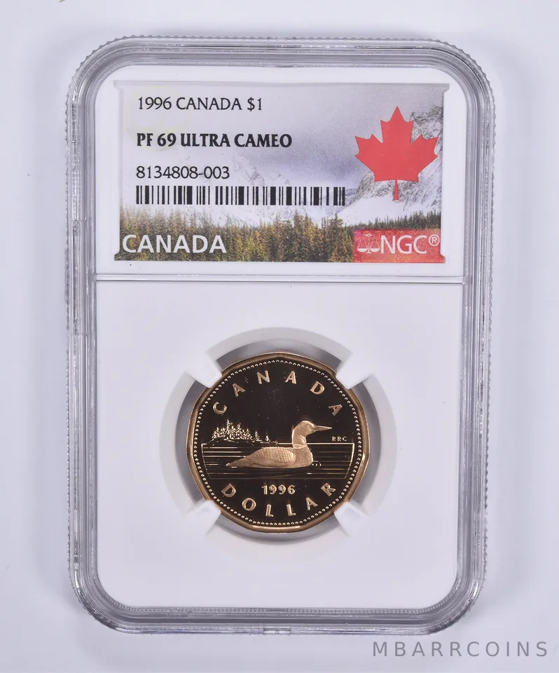 1996 Canada 1 Dollar Loon PF69 UCAM NGC Canada Label