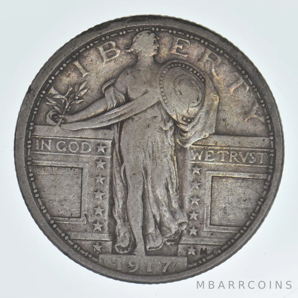 1917 Standing Liberty Quarter Type 1 Beautiful Tone a8038