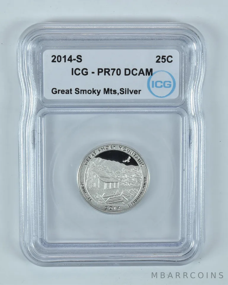 2014-S Washington Quarter ATB Great Smoky Mountains Silver PR70 DCAM ICG