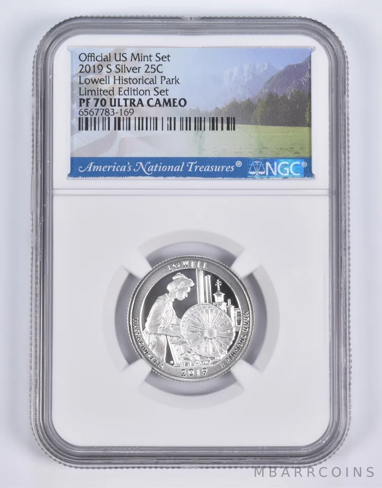 2019-S Silver PF70 ANT Lowell Historical Quarter NGC Limited Edition