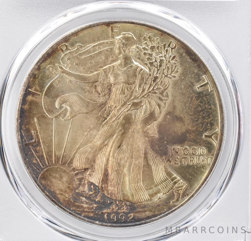 1992 American Silver Eagle MS68 PCGS Beautiful Tone *1257