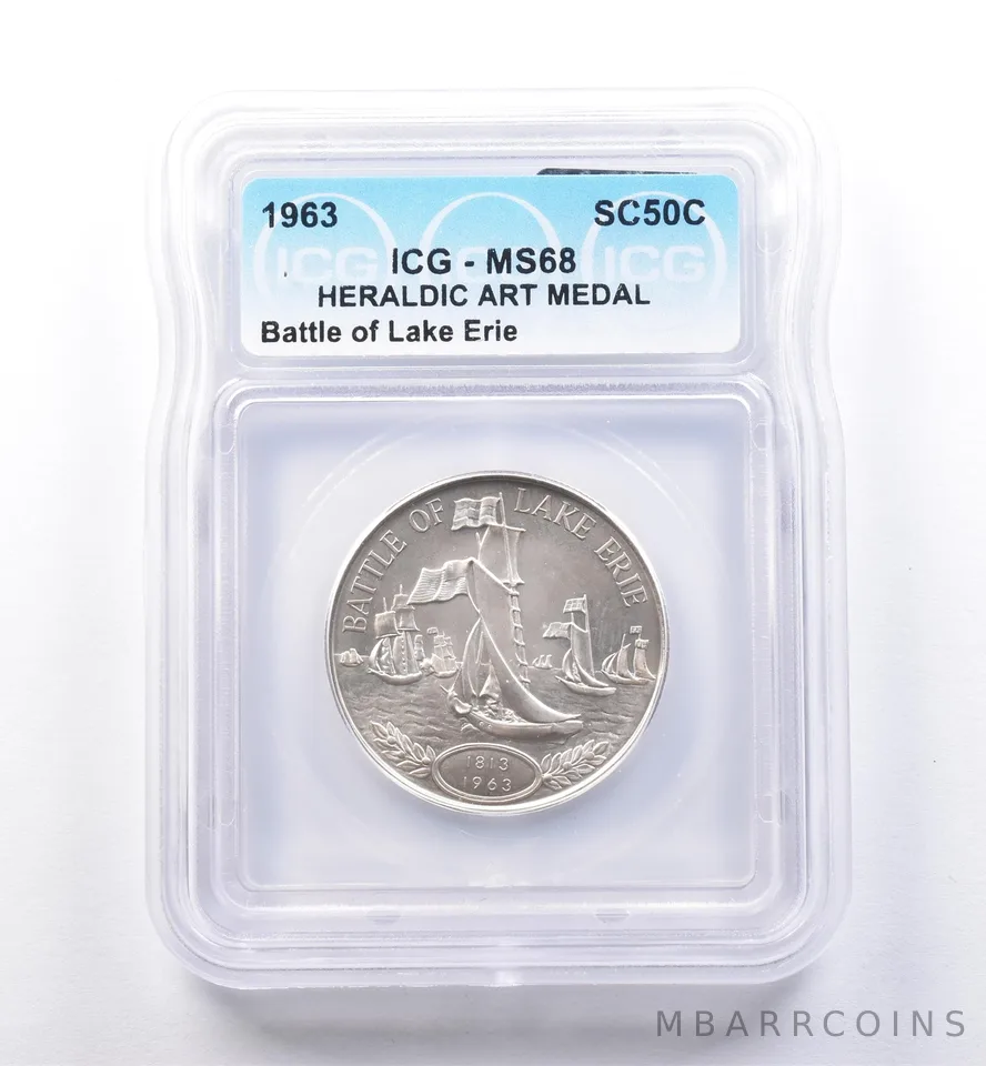 1963 So Called Half Dollar Battle Of Lake Erie MS68 ICG *8510