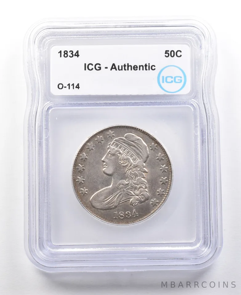 1834 Capped Bust Half Dollar O-114 Authentic ICG *3009