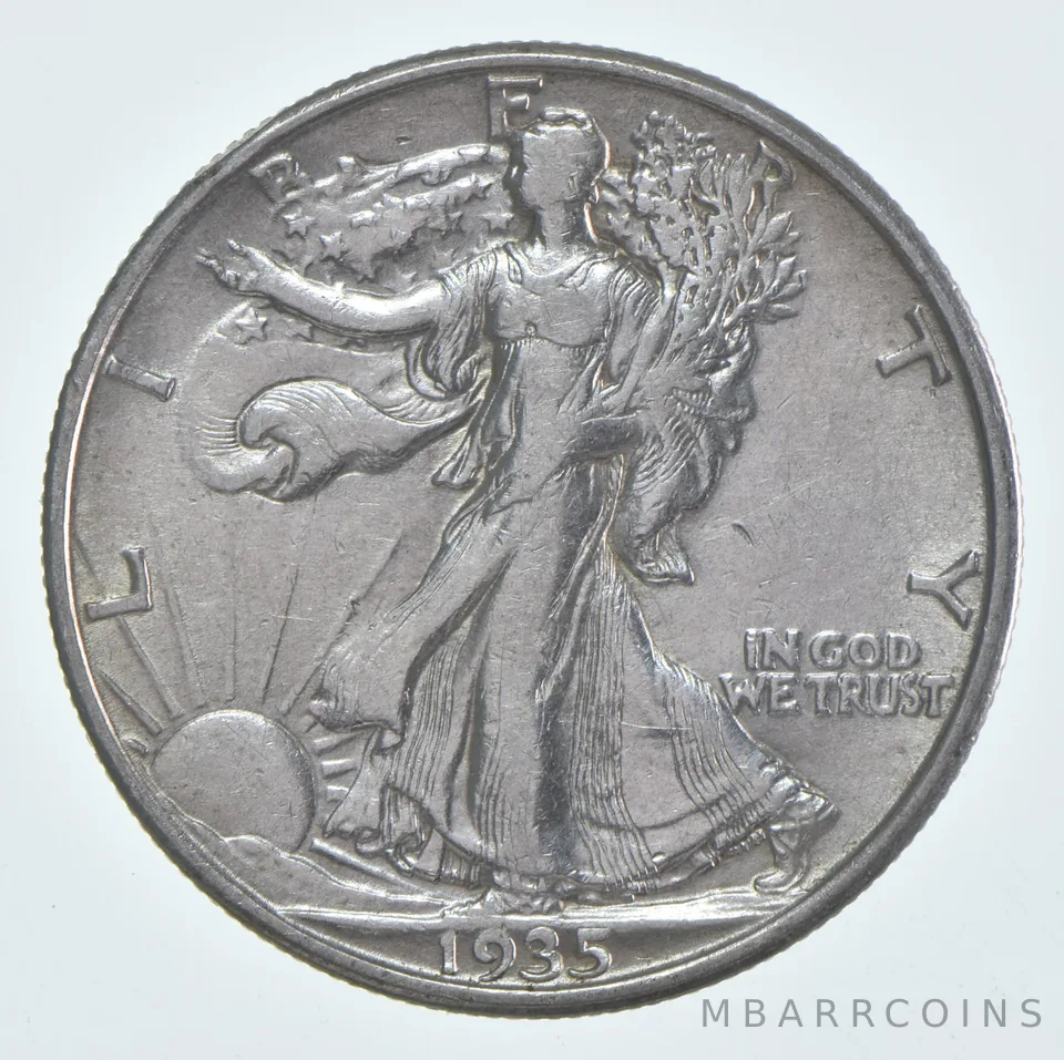 AU 1935-D Walking Liberty Half Dollar Almost Unc 90% Silver (1pc)