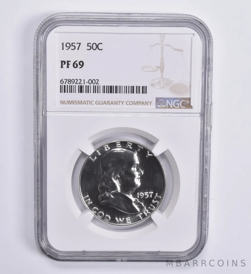 1957 Franklin Half Dollar 50c PF69 NGC Brown Lbl