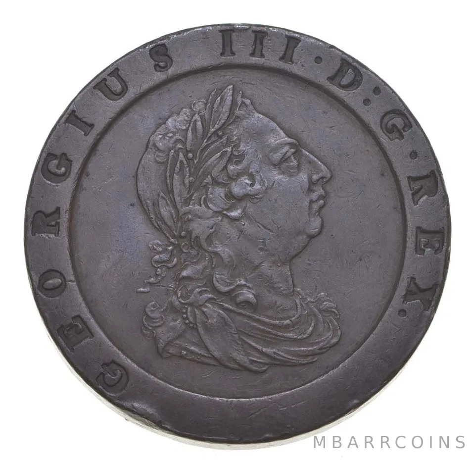 1797 United Kingdom 2 Pence Great Britain Cartwheel a5124