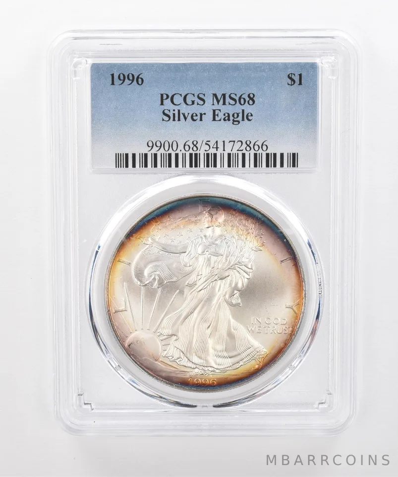 1996 American Silver Eagle MS68 PCGS Beautiful Tone *1515