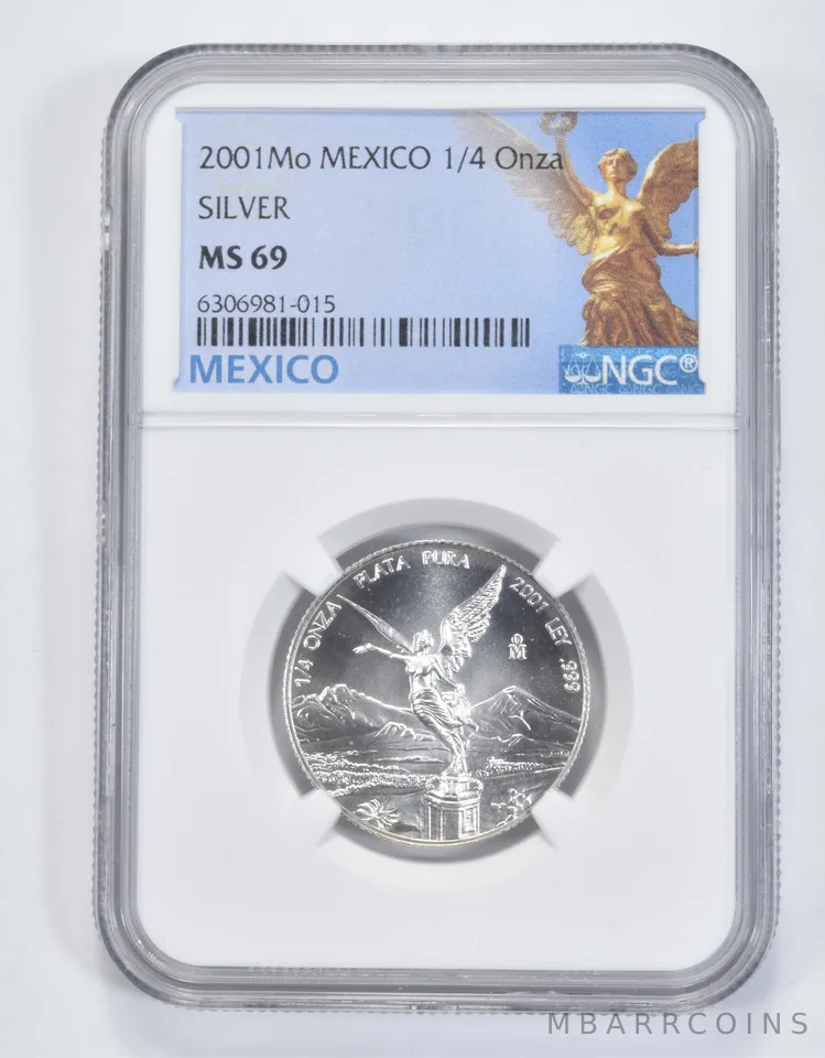 2001 Mexico 1/4 Onza MS69 Libertad Mexican NGC