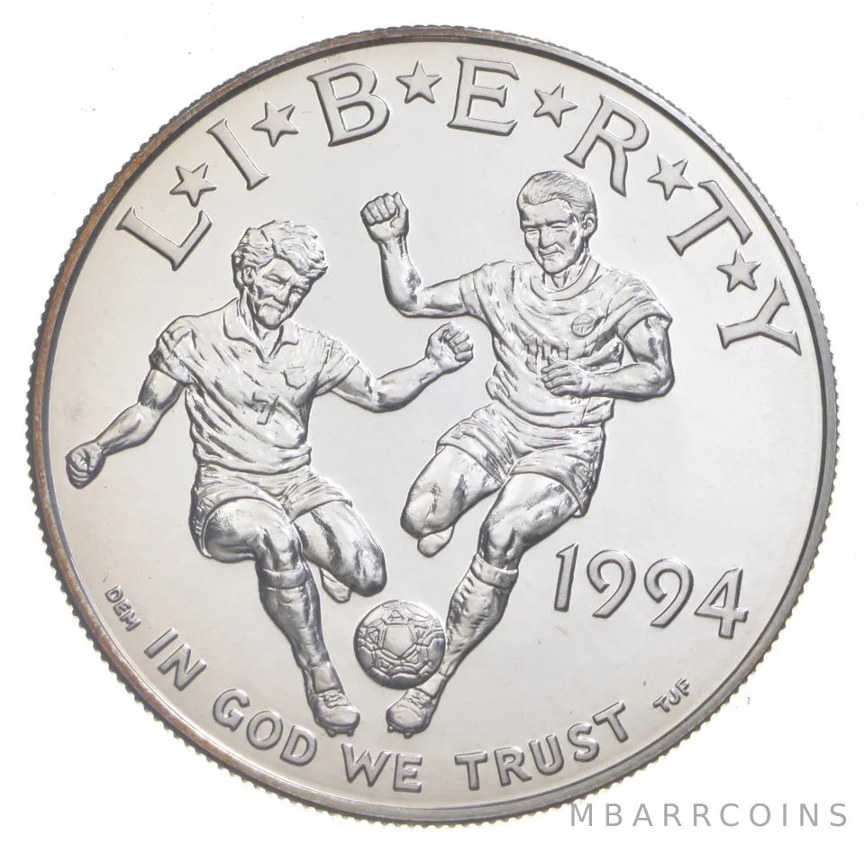 1994-D Unc Soccer World Cup Commemorative Silver Dollar $1
