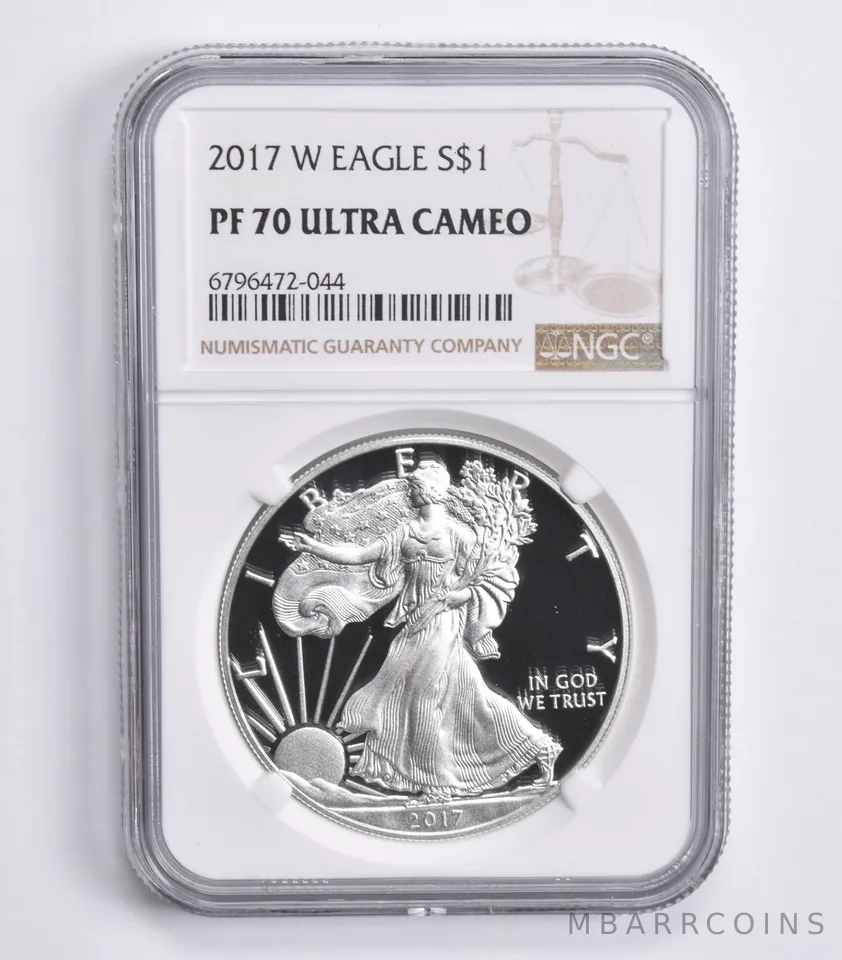 2017-W American Silver Eagle PF70 UCAM NGC Brown Lbl