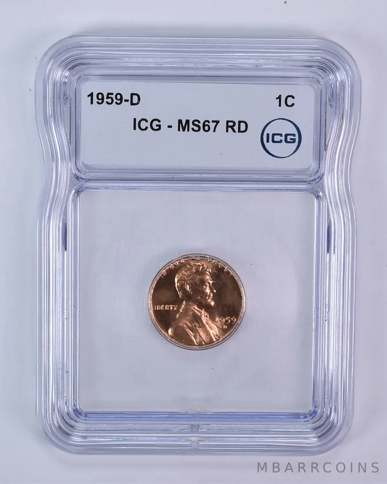 1959-D Lincoln Memorial Cent MS67 RD ICG