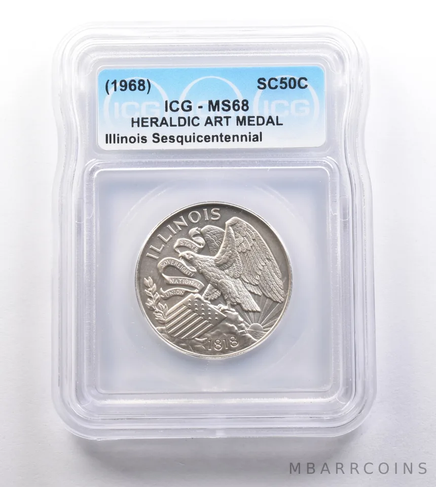 (1968) So Called Half Dollar Illinois Sesquicentennial MS68 ICG