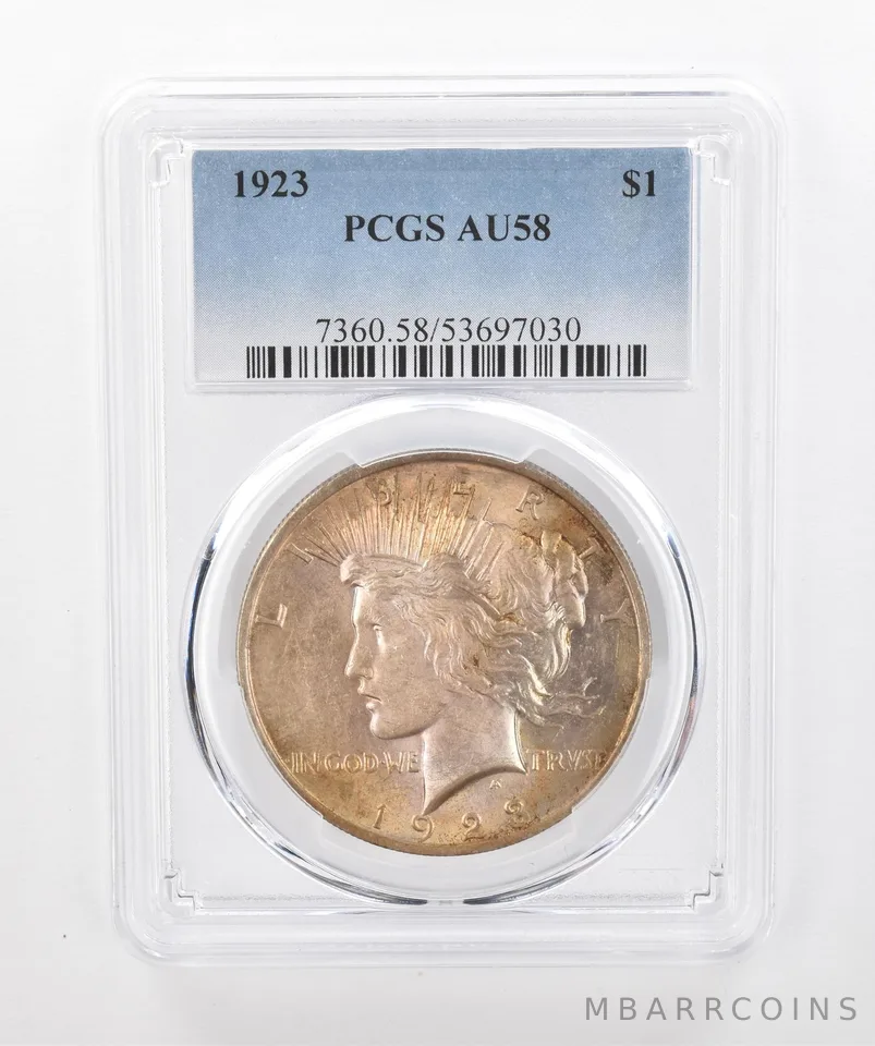 1923 Peace Silver Dollar AU58 PCGS Beautiful Tone *1459