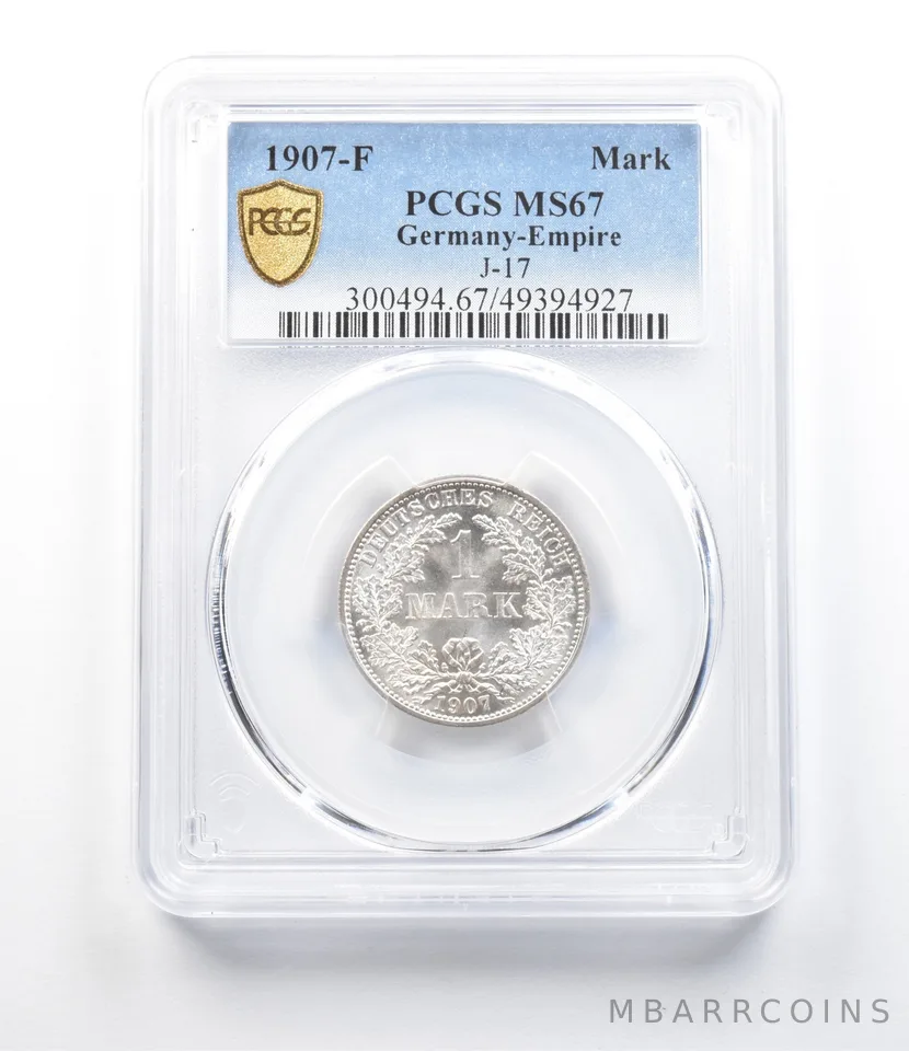 1907-F Germany Empire Mark J-17 MS67 PCGS *4242