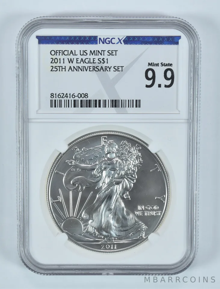 2011-W American Silver Eagle 25th Anniversary Set MS 9.9 NGC X NGCX