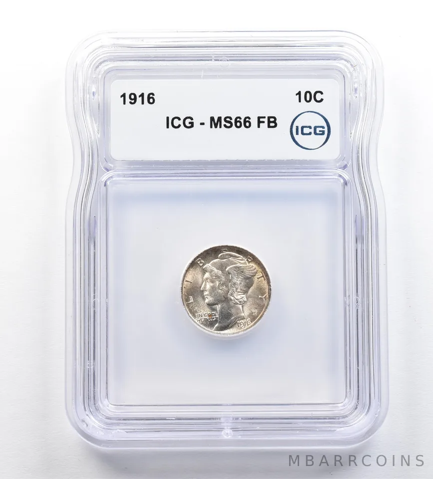 1916 Mercury Dime MS66 FB ICG *9573
