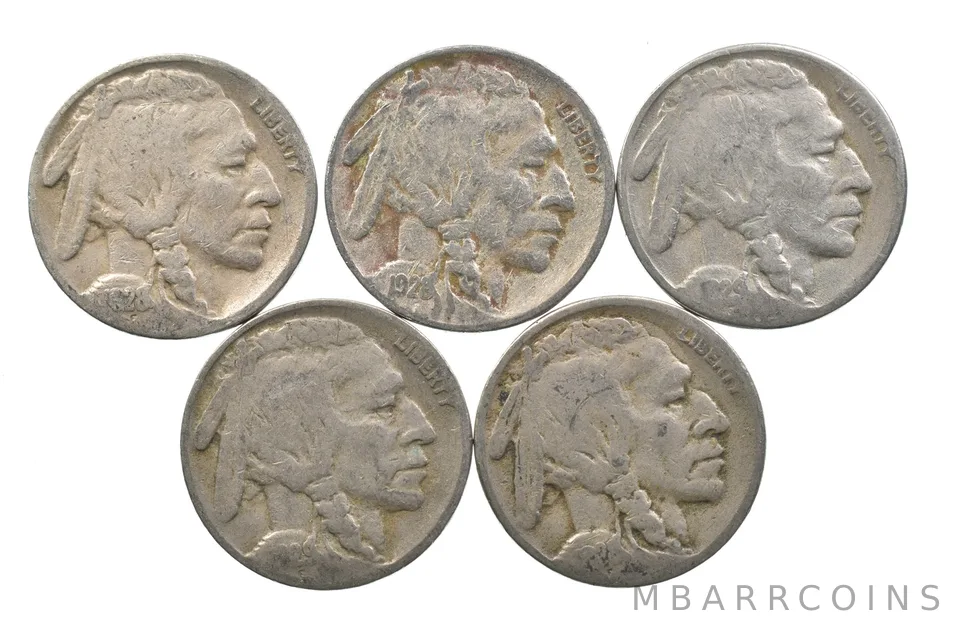 BETTER Lot 1928-S 1928-S 1929-S 1929-S 1928-S Buffalo Nickel Collection *140