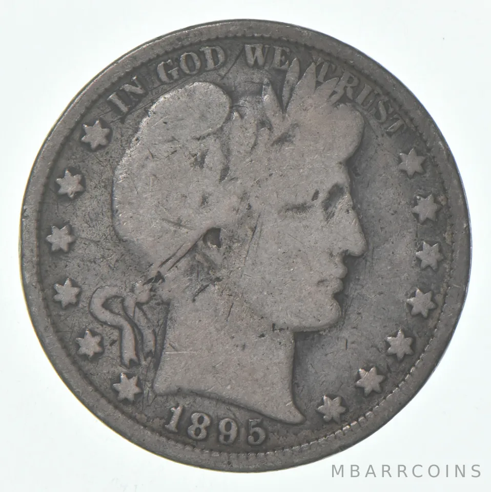 1895 Barber Half Dollar Average Circ 90% Silver