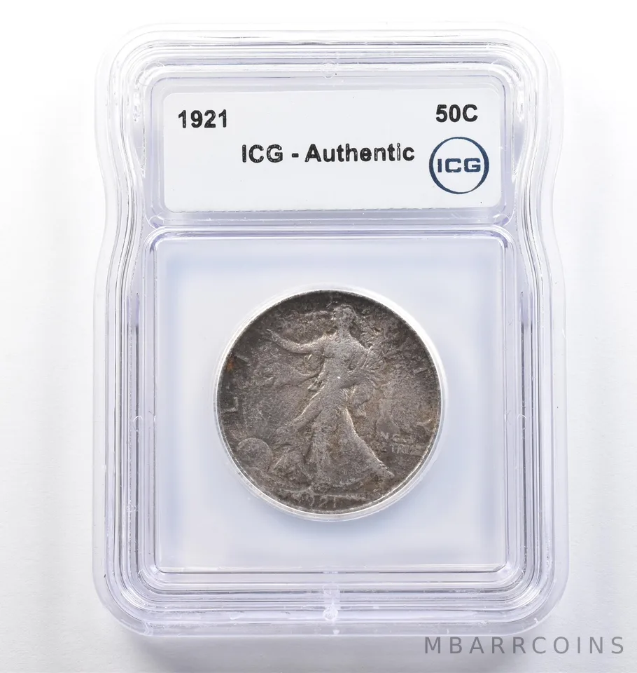 1921 Walking Liberty Half Dollar Authentic ICG *0075