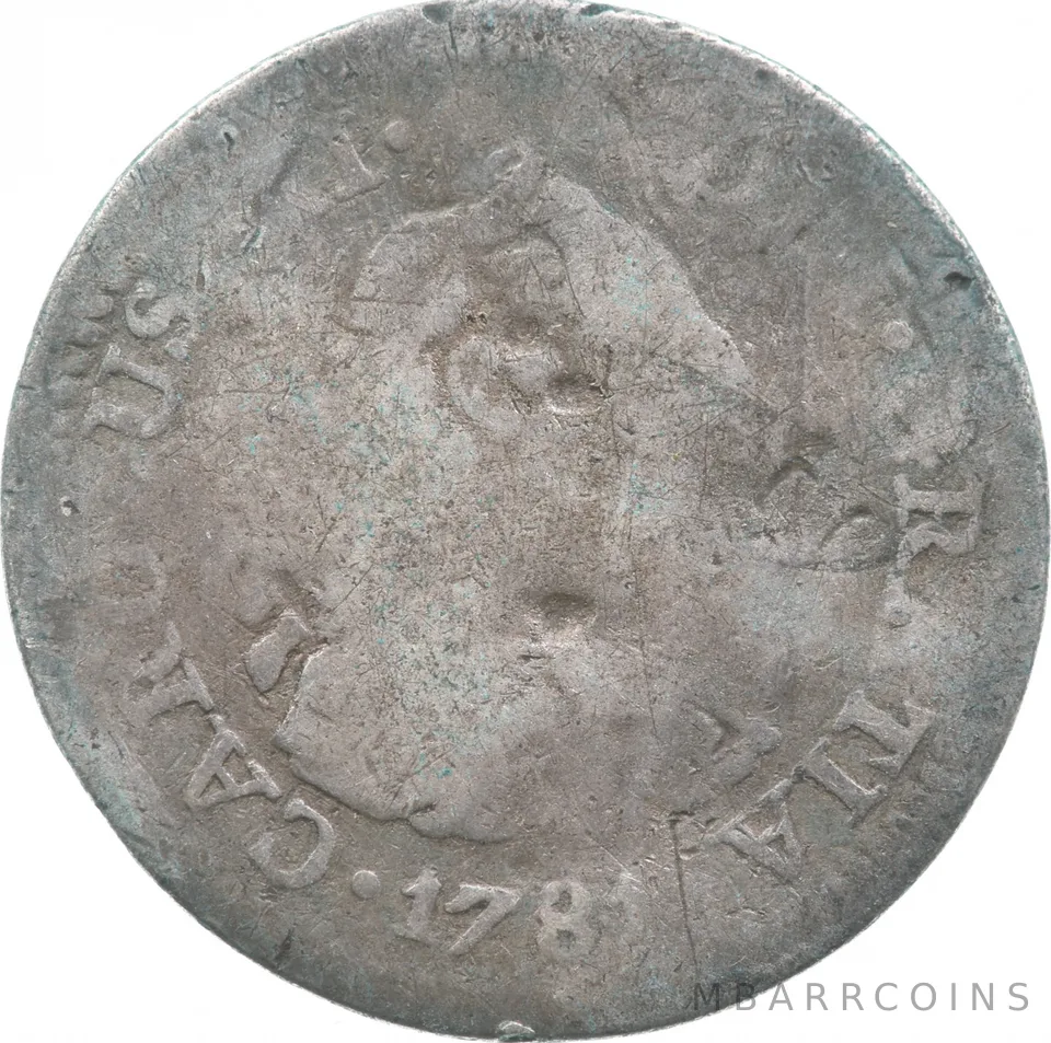 1781 Mo/FF Mexico 1/2 Real Shipwreck Coin 1.5g *9585