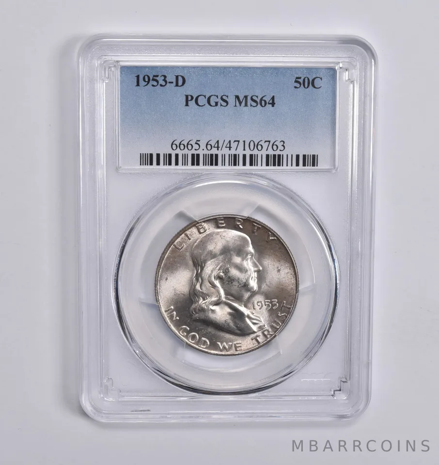 1953-D Franklin Half Dollar MS64 PCGS Blue Label