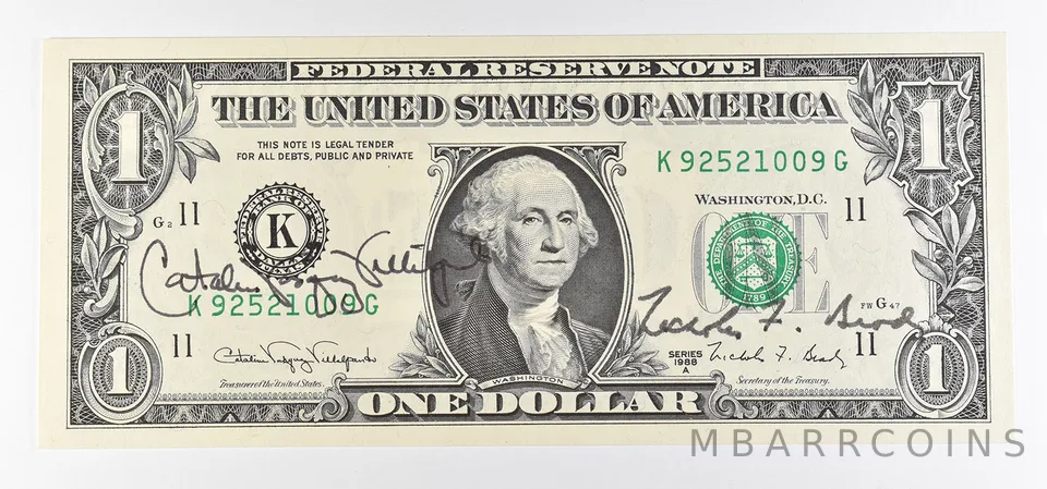 1988 A $1 Dallas TX FRN Green Seal Courtesy Signature *0917