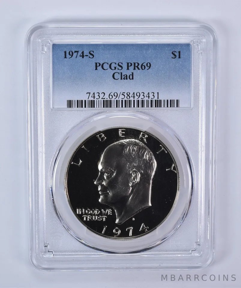 1974-S Eisenhower $1 CLAD PR69 PCGS Blue Label