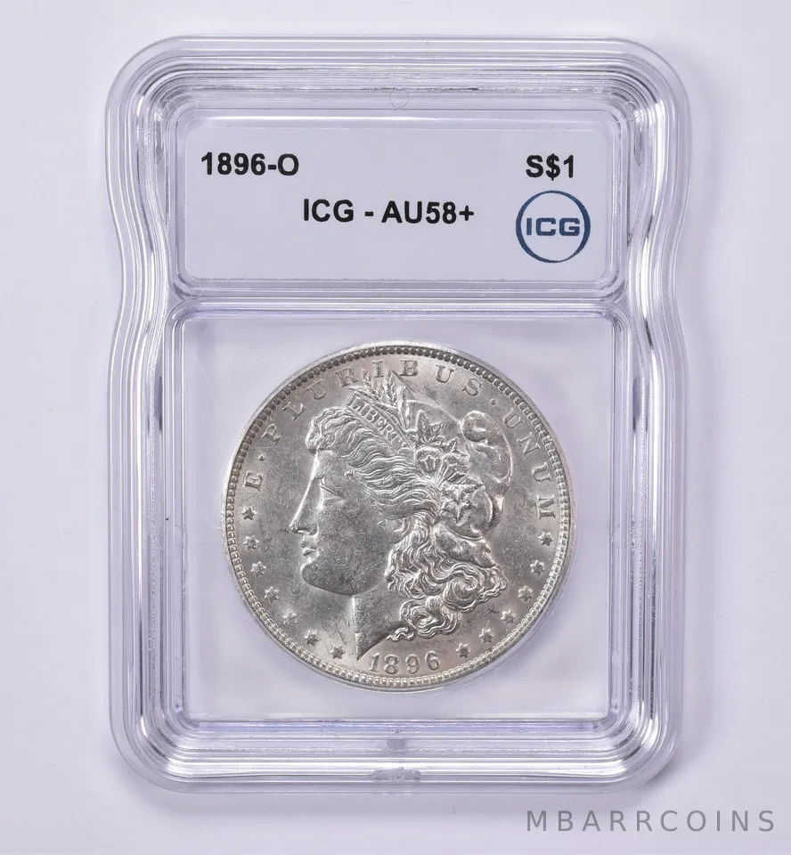 1896-O Morgan Silver Dollar AU58+ ICG *0523