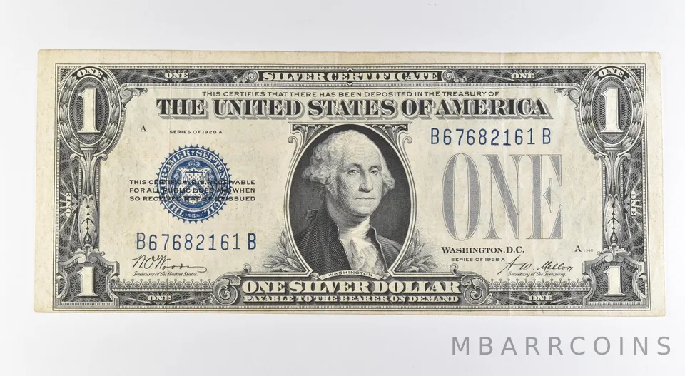 1928 A $1 Silver Certificate Blue Seal Fr#1601 a0393