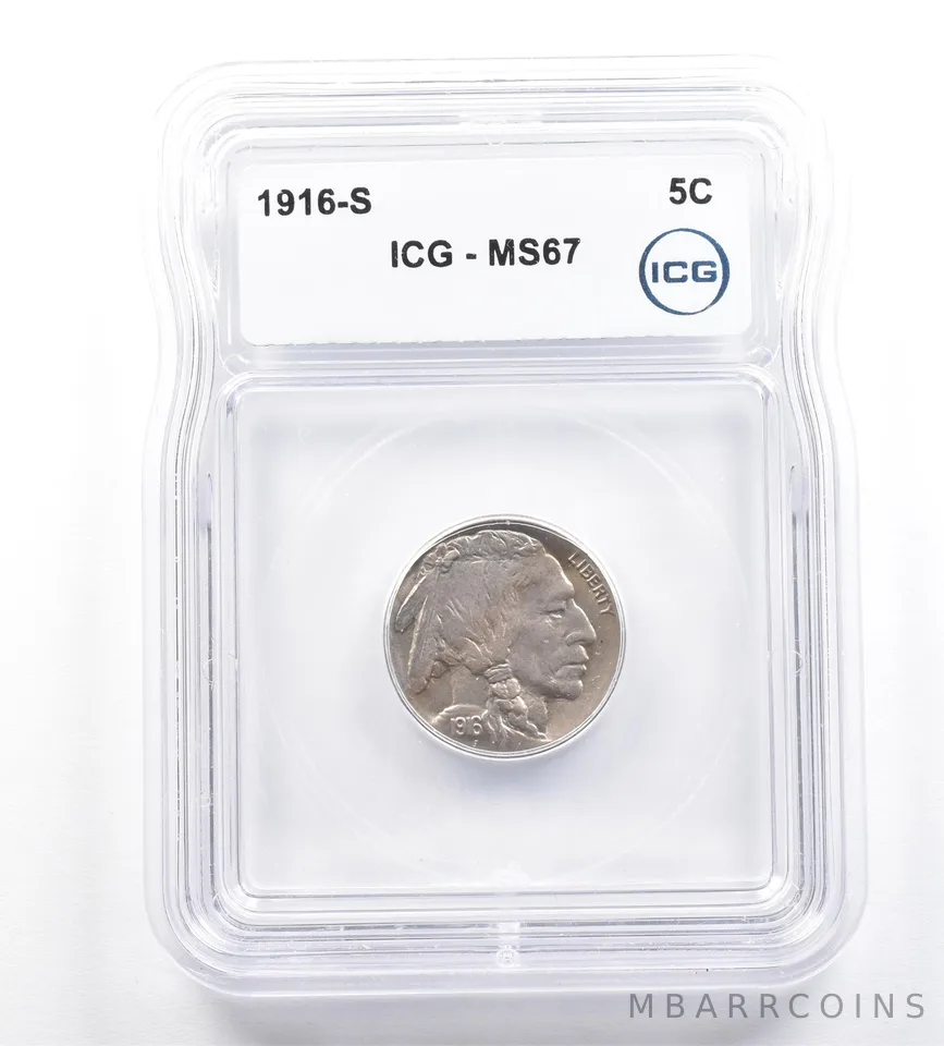 1916-S Indian Head Buffalo Nickel MS67 ICG *7252