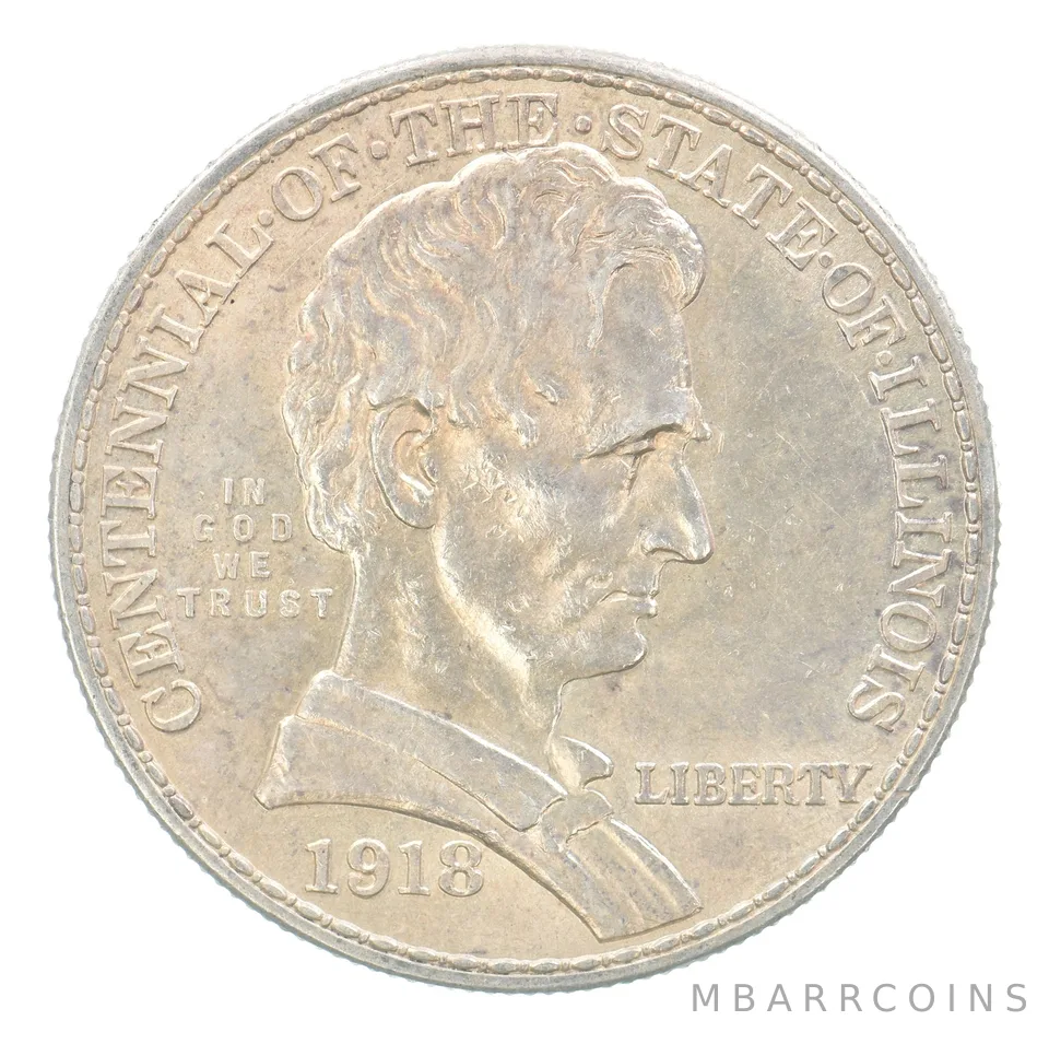 1918 Illinois Commemorative Half Dollar Beautiful Tone *7590