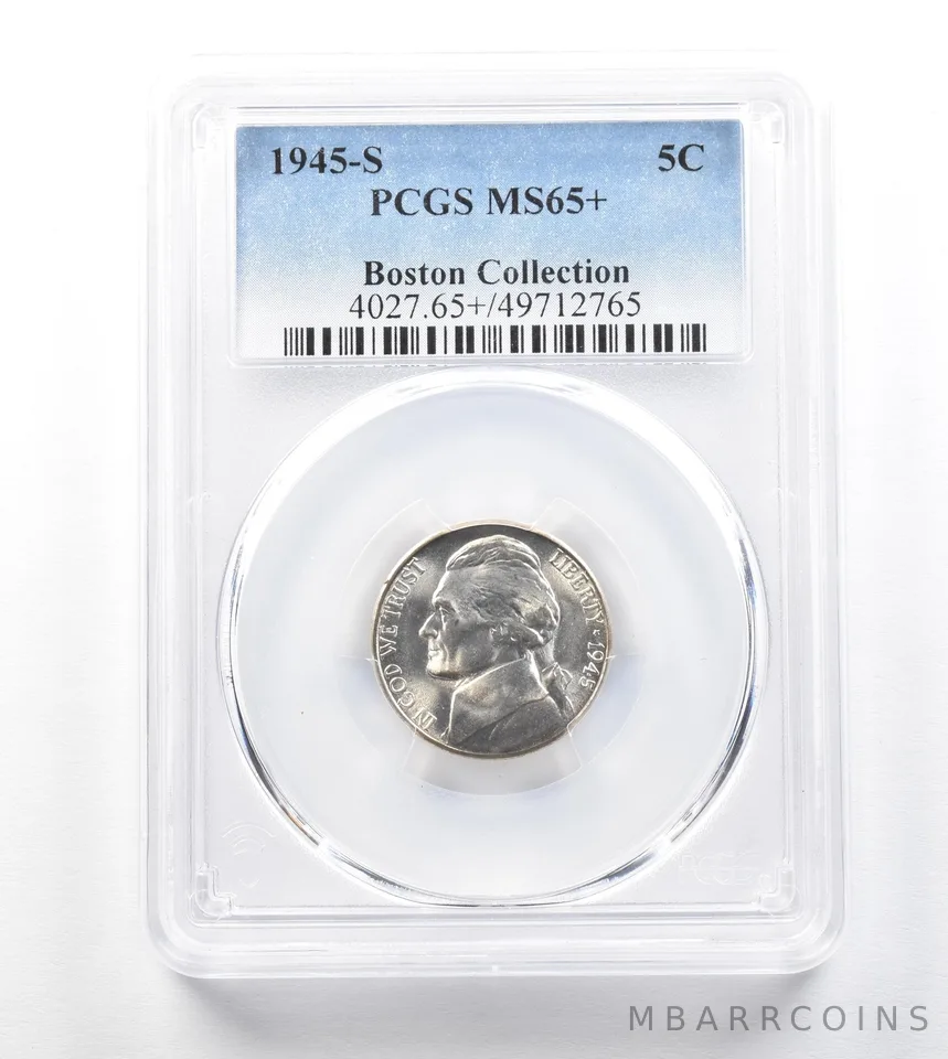 1945-S Jefferson Nickel Boston Collection MS65+ PCGS a3322