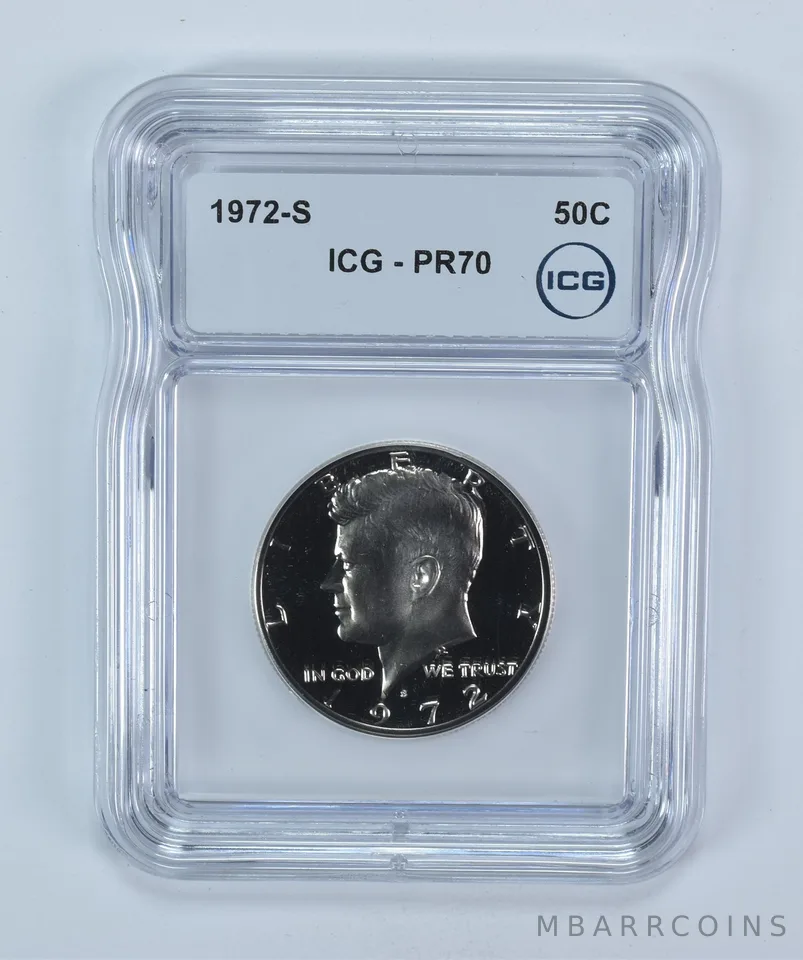 1972-S Kennedy Half Dollar PR70 ICG