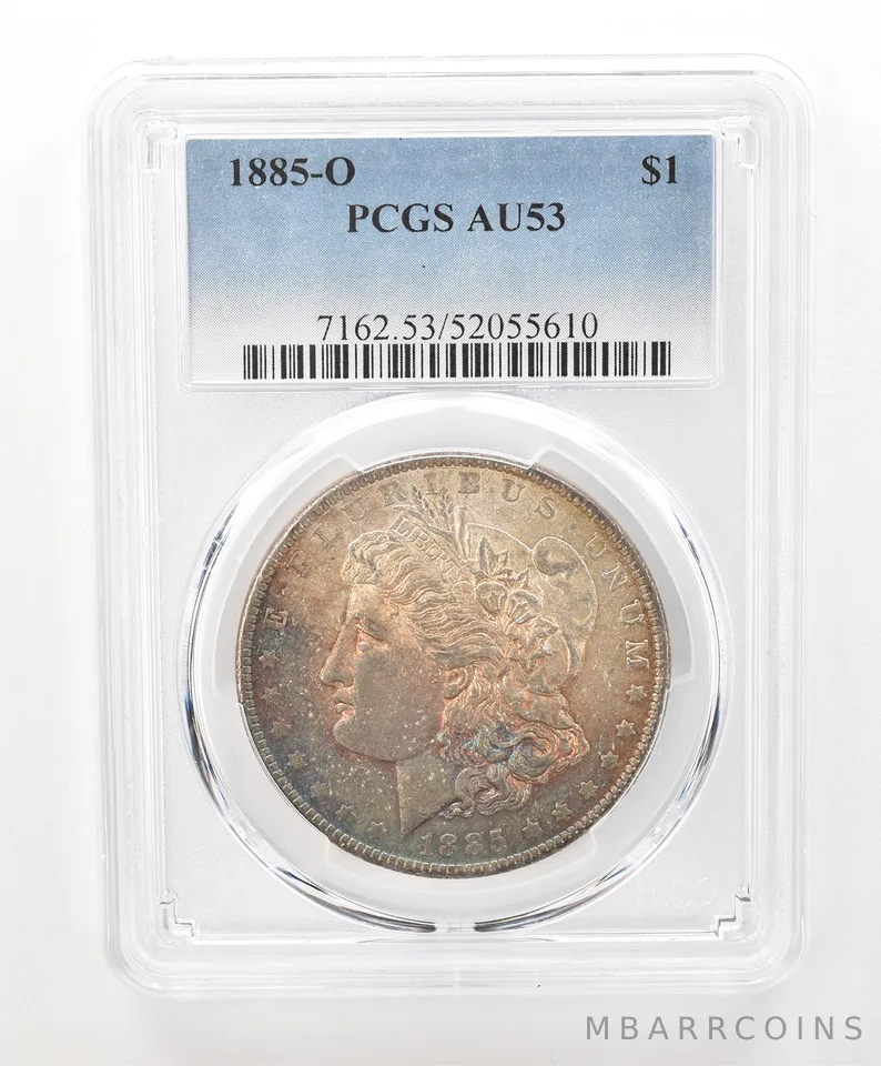 1885-O Morgan Silver Dollar AU53 PCGS Beautiful Tone a6631