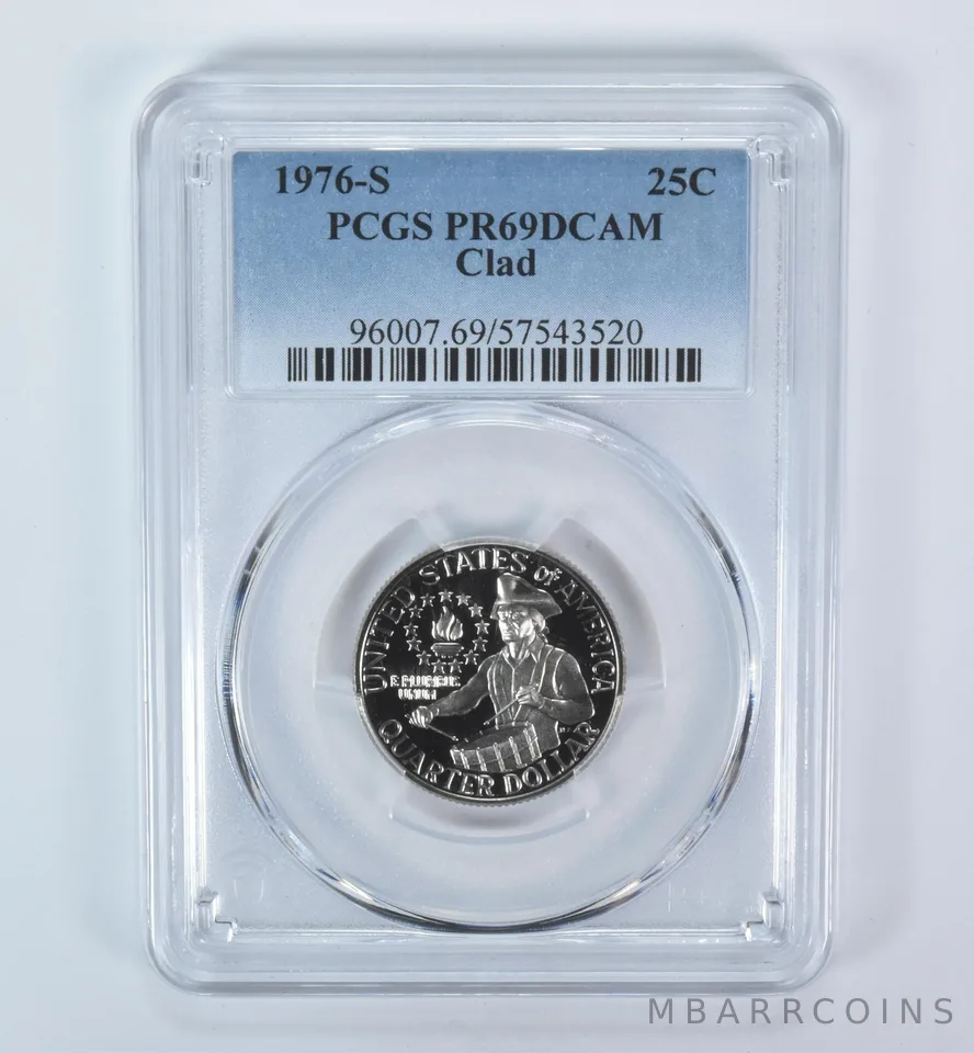 1976-S Washington Quarter CLAD PR69 DCAM PCGS Blue Label