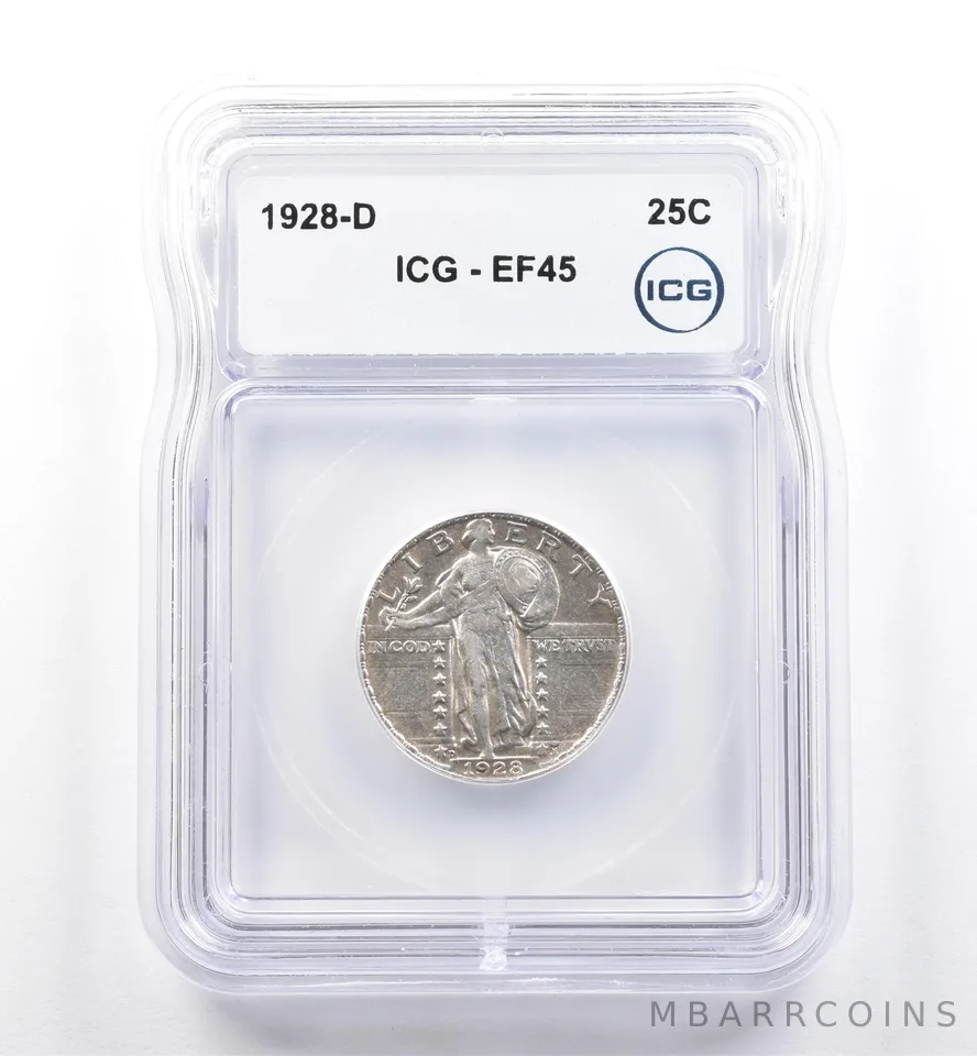 1928-D Standing Liberty Quarter EF45 ICG *6089