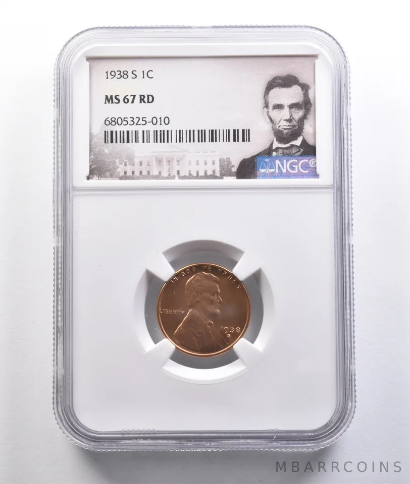 1938-S Lincoln Wheat Cent MS67 RD NGC *6834