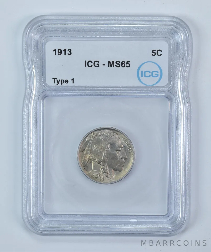 1913 Indian Head Buffalo Nickel Type 1 MS65 ICG