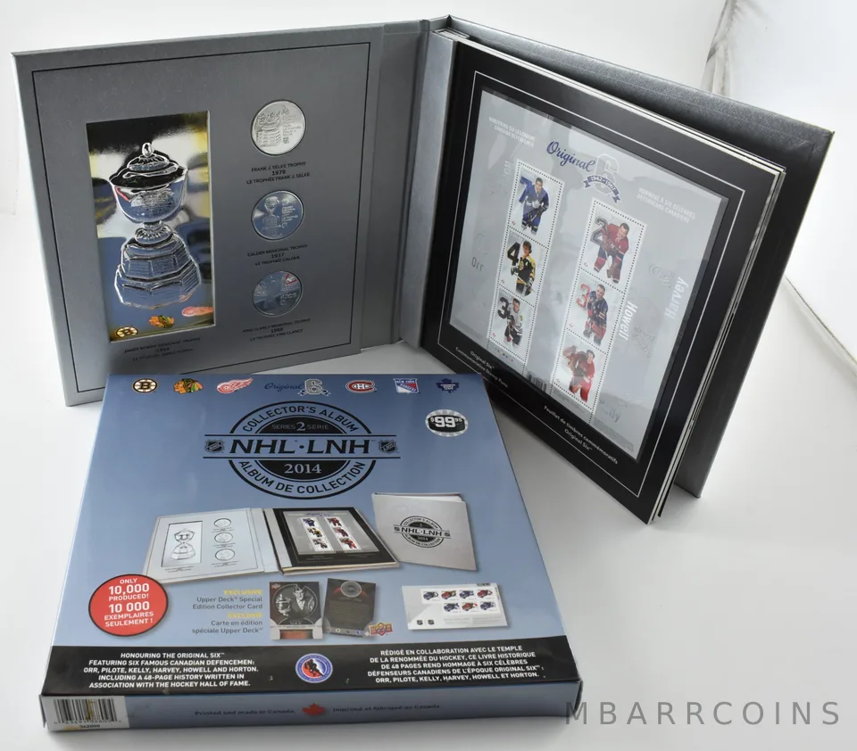 2014 NHL Collector's Album Orig Six Collector Card Silver Art Bar & Stamps a3550