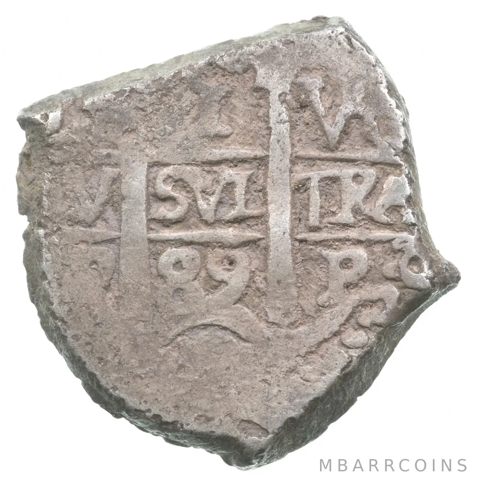 1689 Bolivia (Potosi) 2 Reales Shipwreck Coin 3.5g *9615