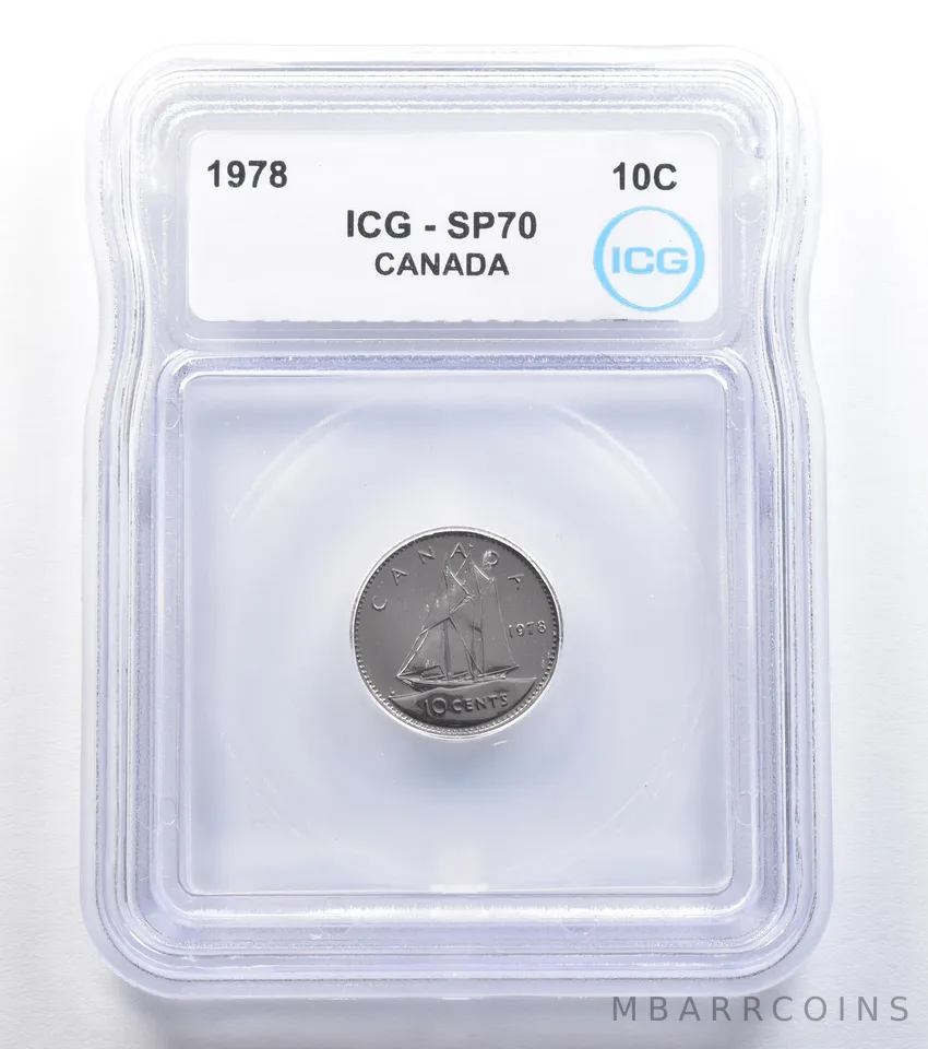 1978 Canada 10 Cents SP70 ICG *7829
