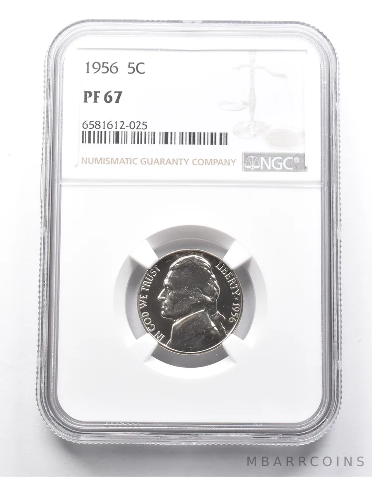 PF67 1956 Jefferson Nickel NGC a0016