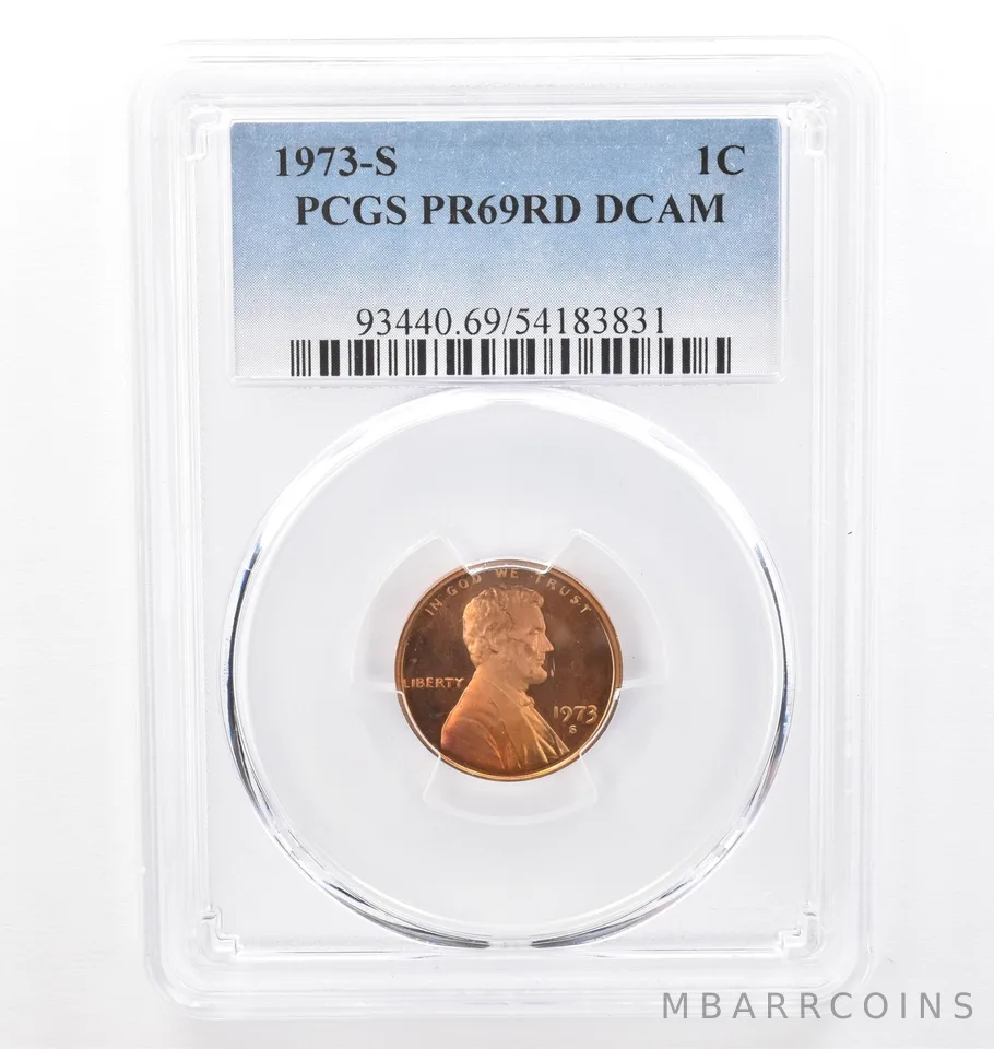 1973-S Lincoln Memorial Cent PR69 RD PCGS Nice Tone SKULL Frankenstein *7748