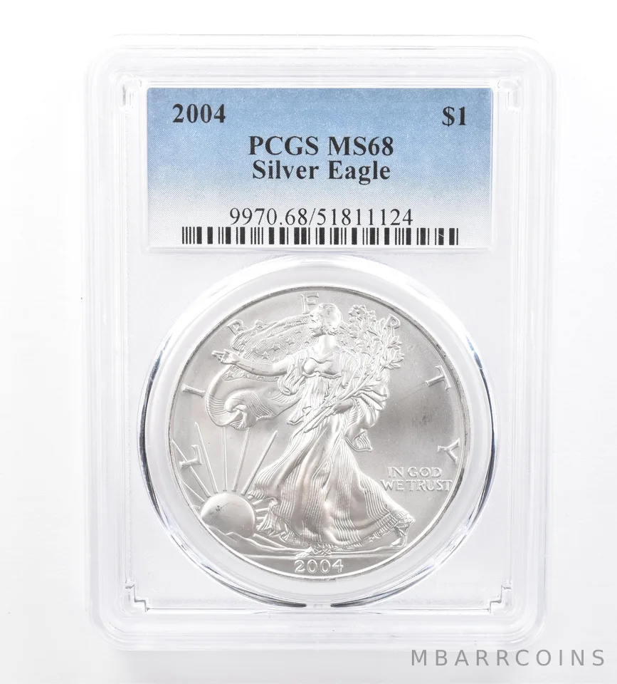 2004 American Silver Eagle MS68 PCGS Peripheral Tone *1767