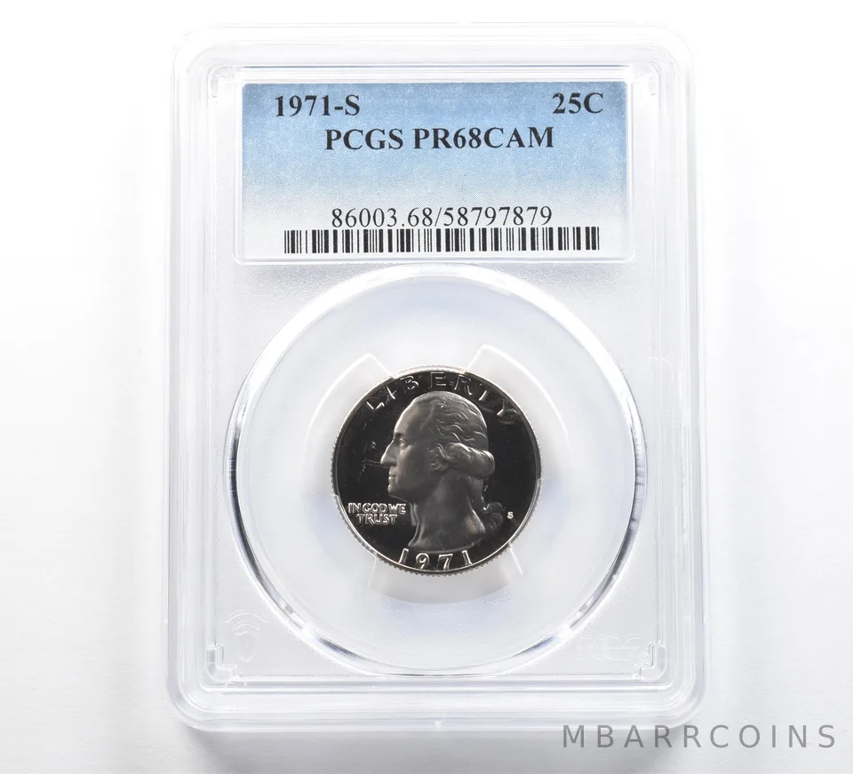 1971-S Washington Quarter PR68 CAM PCGS Blue Label