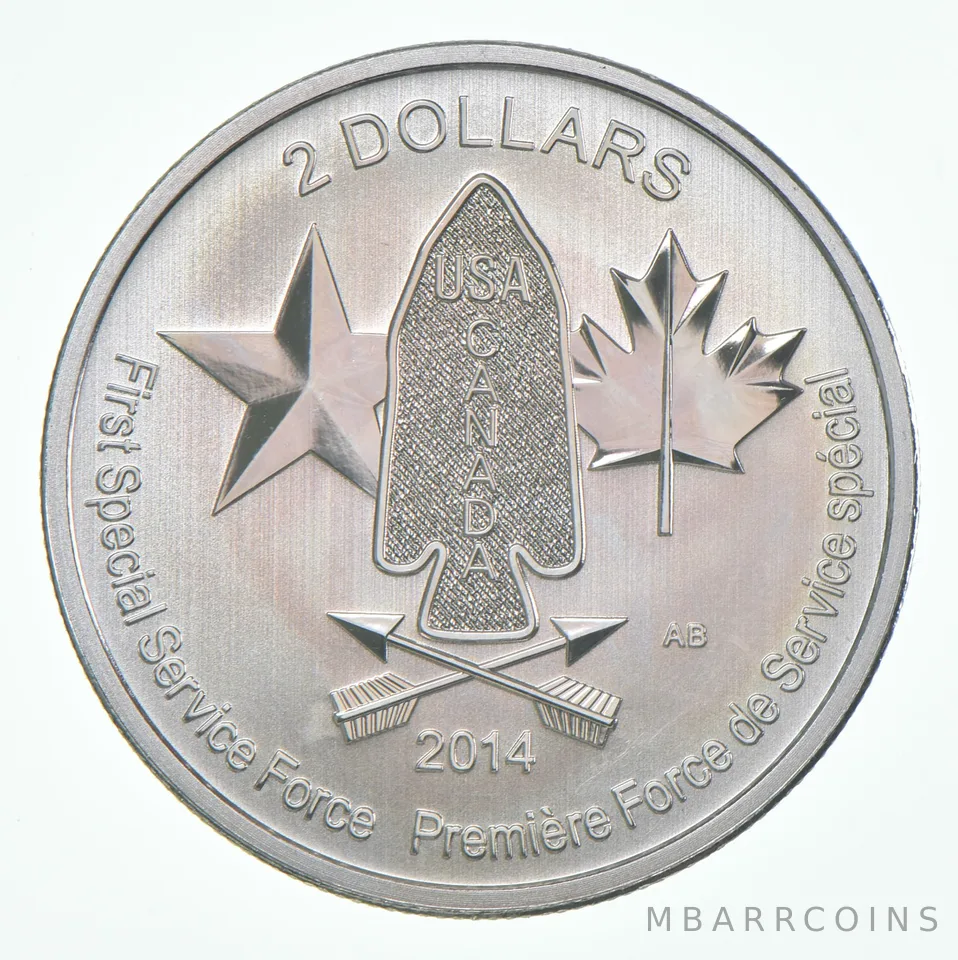 2014 Canada 2 Dollars Silver First Special Service Force 1/2 Oz .999