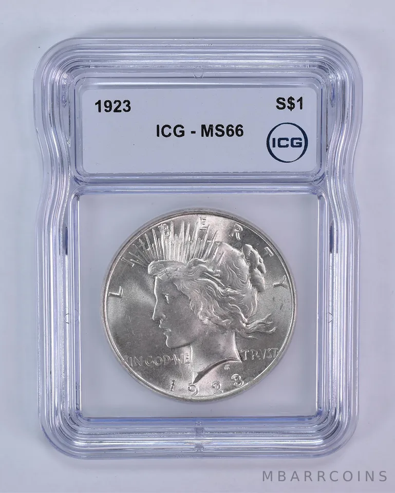1923 Peace Silver Dollar MS66 ICG
