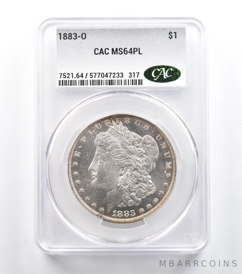 1883-O Morgan Silver Dollar MS64 PL CAC CACg *2241