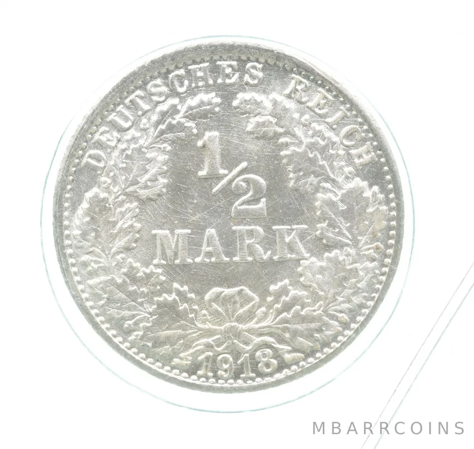 1918 F Germany Half Mark Gem Unc a0157